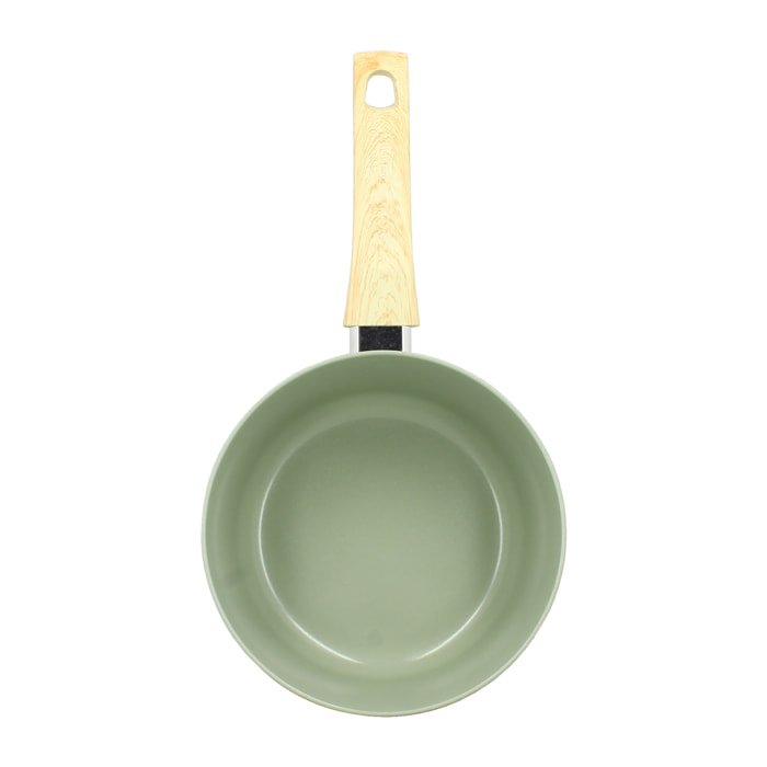 CASSEROLE CELADON 20CM EN ALUMINIUM INDUCTION POIGNÉE EFFET BOIS