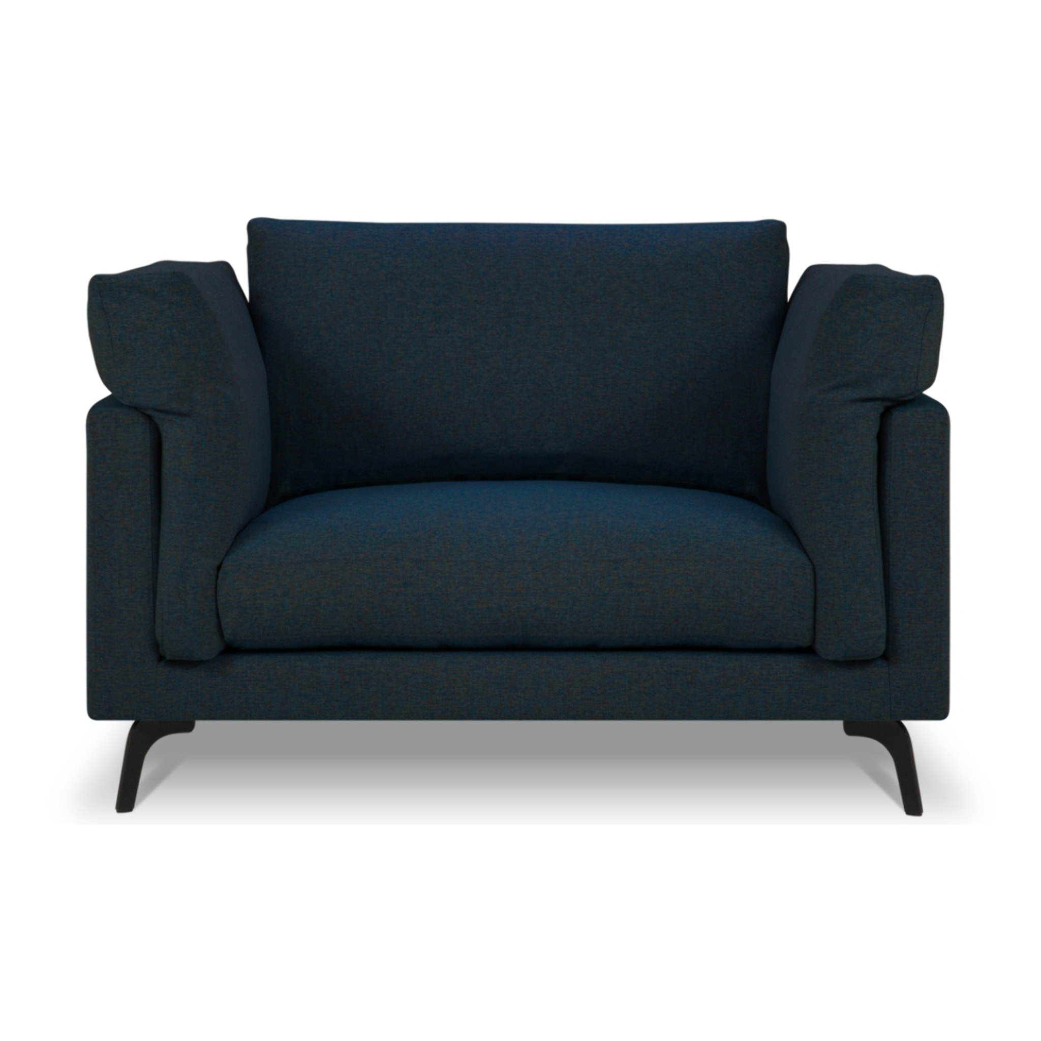 Fauteuil xl "Camille" en tissu structurel bleu foncé