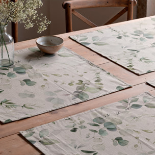 Lot de 2 sets de table SURIA VERT - aspect textile