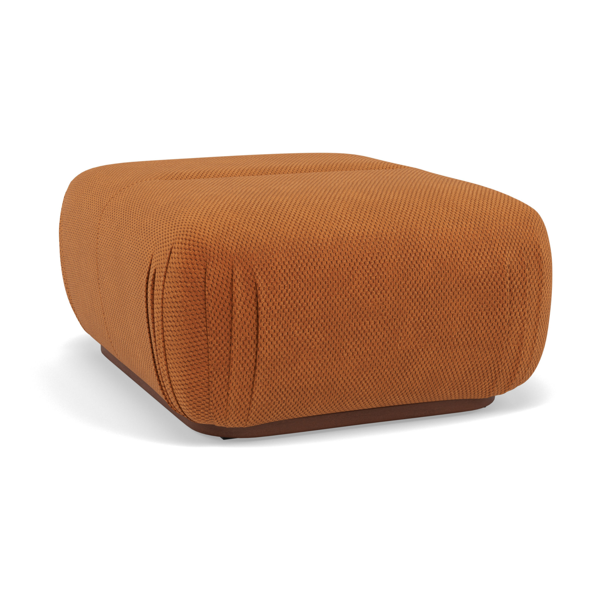 Penelope - pouf en velours texturé - Terracotta