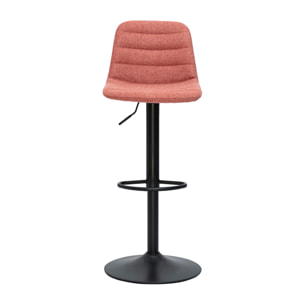 Tabourets de bar réglables pivotants 360° en tissu effet velours texturé terracotta et métal (lot de 2) SAURY