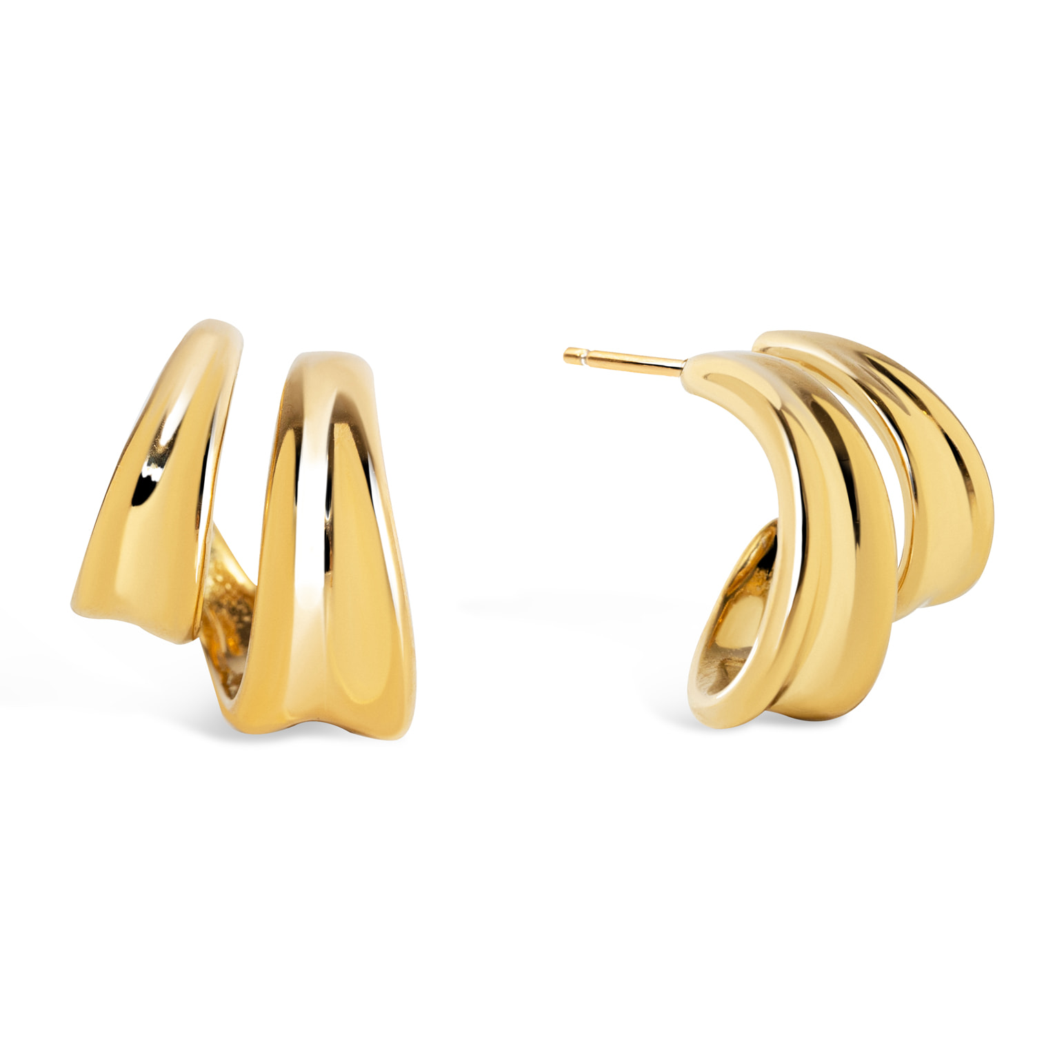 Orecchino Air in Acciaio Placcato Oro