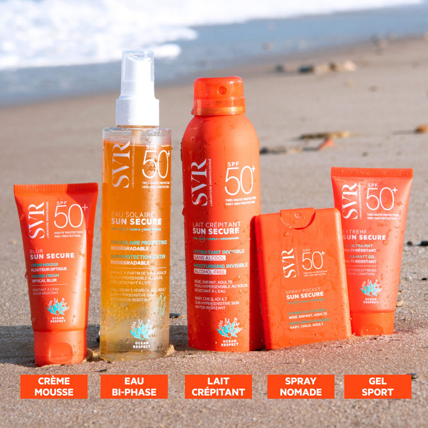 Sun Secure SPF50+  - Lait Crépitant Hydratant Invisible Sans Alcool 200 ml