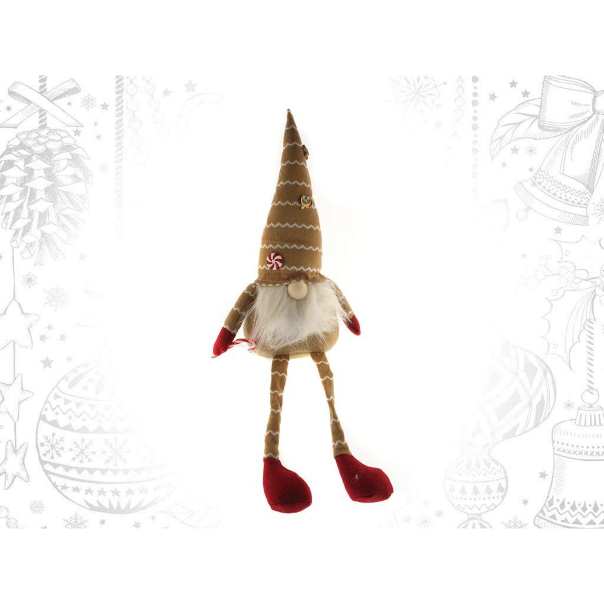 Gnomo pies largos decorativo navideño con sombrero, diseño nórdico original