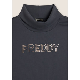 Tuta con collo risvoltabile e logo decorato da borchie