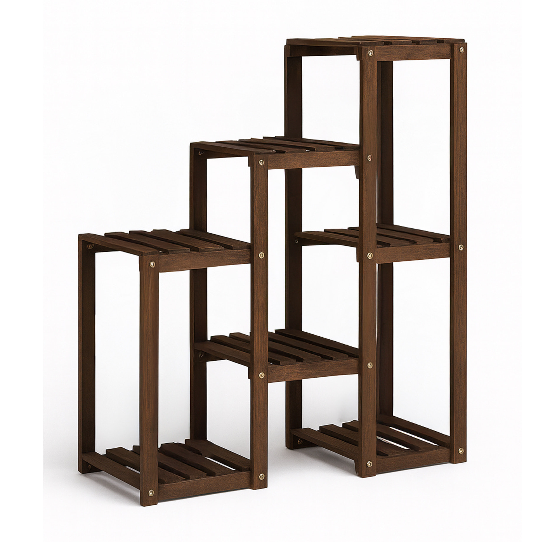 Hinoki - Scaffale per Piante Fioriera 80x82x25 cm Porta Vasi da Interno 7 Ripiani in Legno di Abete