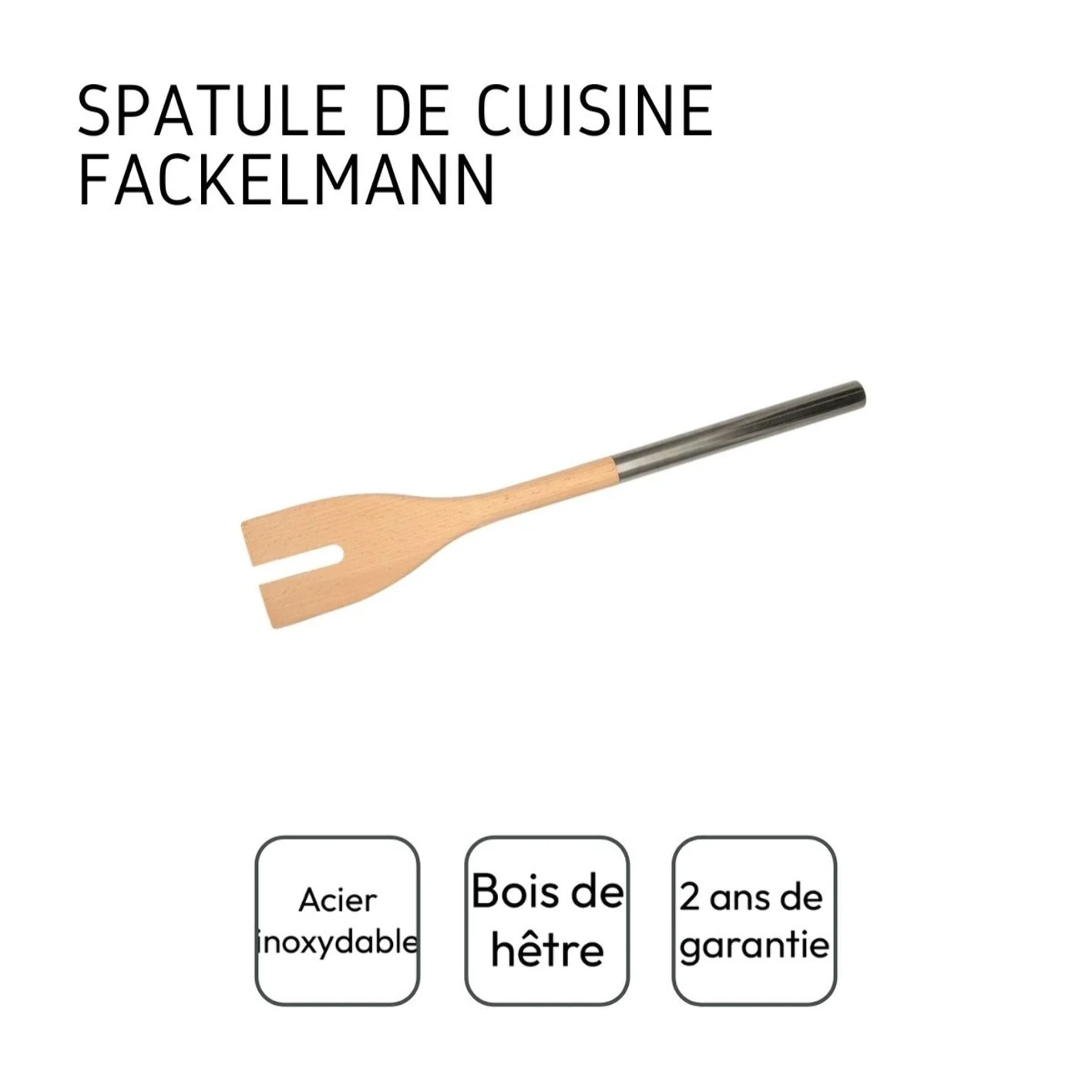 Set de 2 ustensiles de cuisine couverts à salade bois Fackelmann Boisselerie