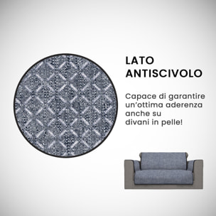 COPRIDIVANO ANTISCIVOLO COMFORT MADE IN ITALY - BLU SCURO