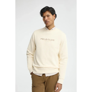Sudadera color crudo de corte relajado con bordado Established 2012 Polo Club