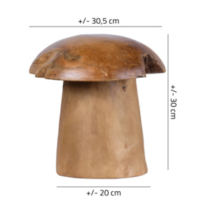 Champignon en bois de teck 30 cm de haut - LAMPI