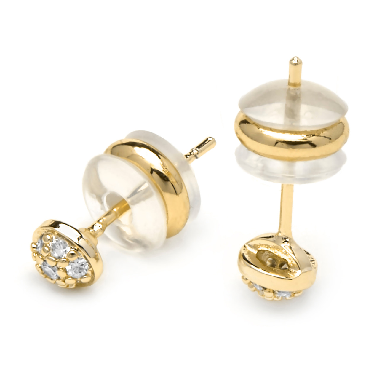Pendientes acabado oro amarillo de 18k y Circonita Brillante