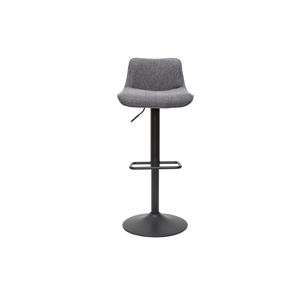 Tabourets de bar réglables pivotants 360° en tissu effet velours texturé gris et métal (lot de 2) BOOST