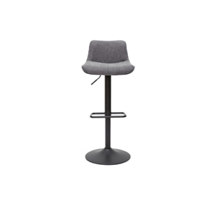Tabourets de bar réglables pivotants 360° en tissu effet velours texturé gris et métal (lot de 2) BOOST