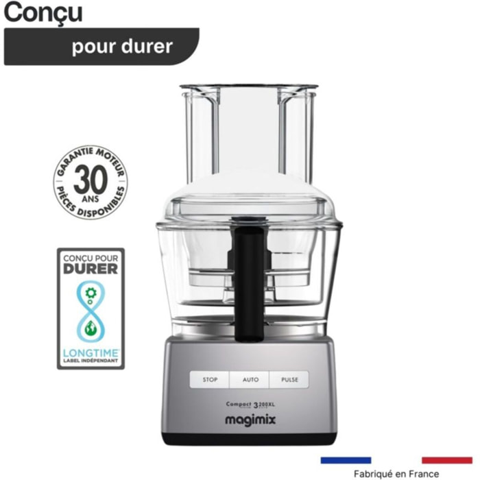 Robot multifonction MAGIMIX CS 3200 XL Chrome Mat 18371F