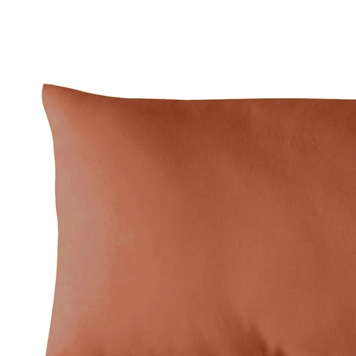 Coussin non déhoussable en coton uni - Brique