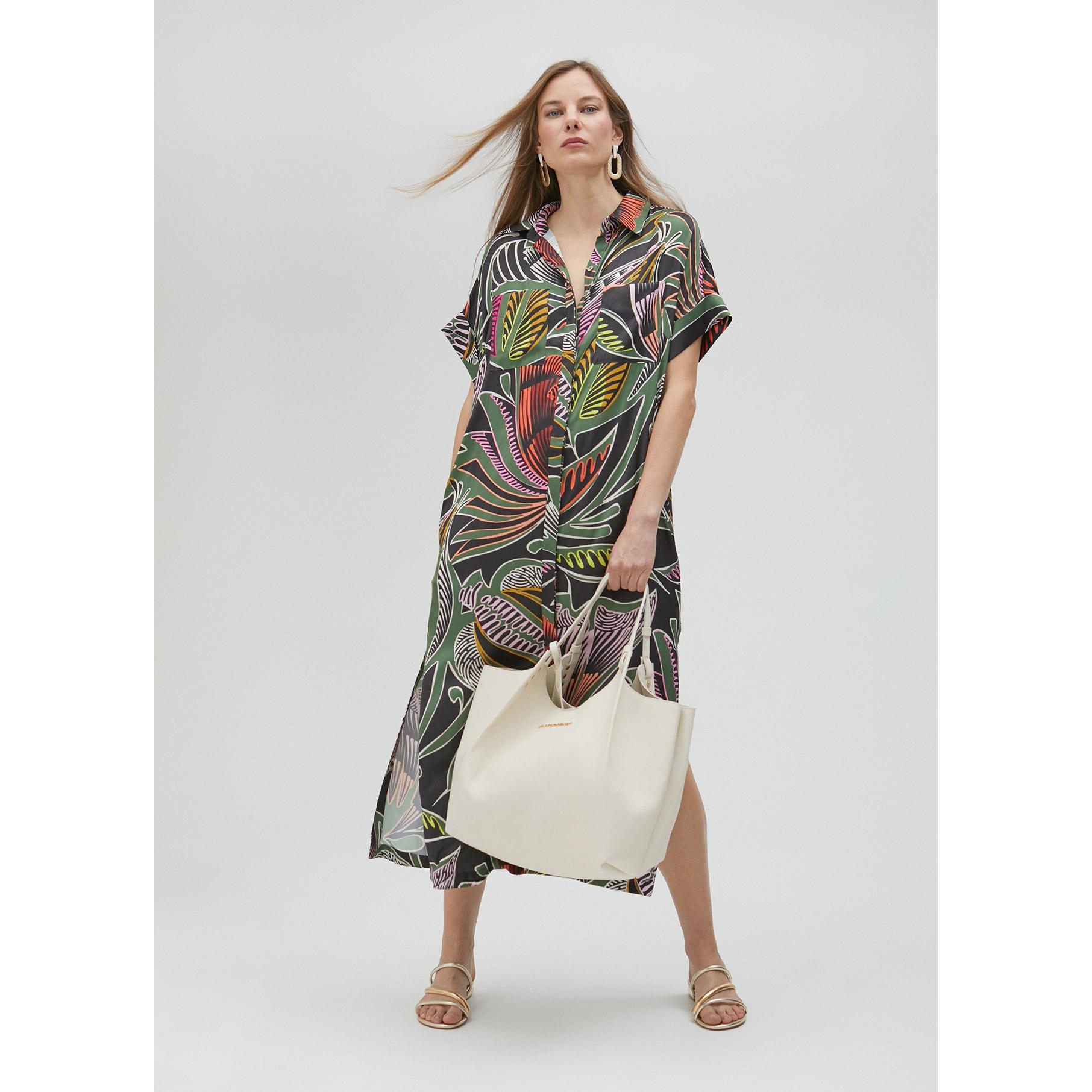 Vestito chemisier stampa tropicale