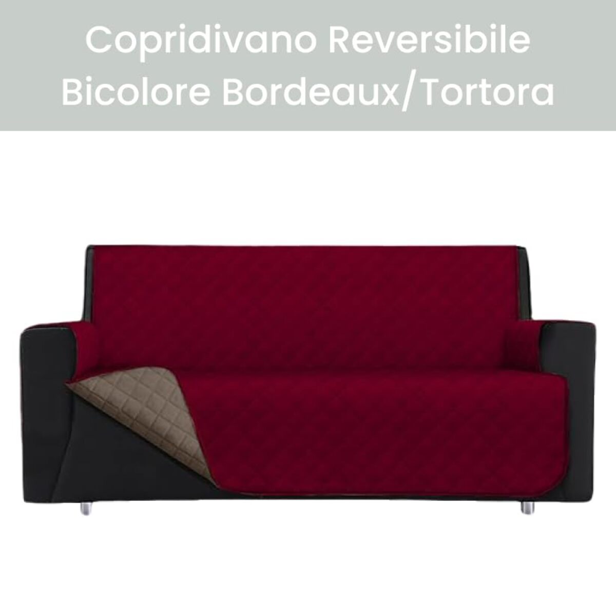INTRECCI Copridivano 2 Posti, Copridivano con Braccioli, Antimacchina, Elasticizzato, Telo Copridivano, Double Face, Impermeabile, Protegge da Macchie e Sporco, Facile da Lavare.