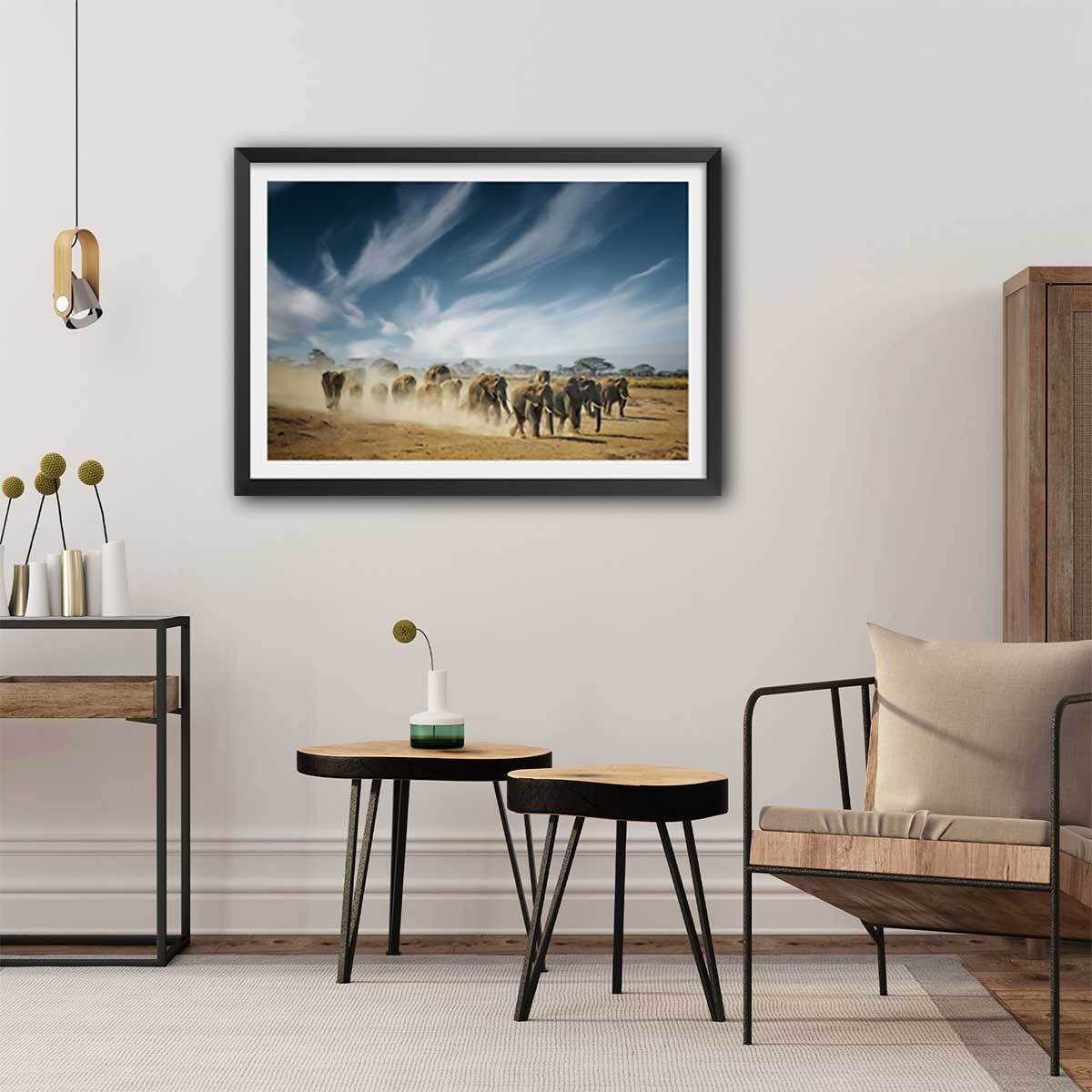 Affiche animaux éléphantfamily Affiche seule