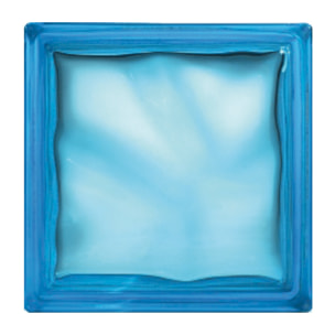Luxfera brique de verre 19x19x8 cm, Azur transparent brillant (1908WAZUR)