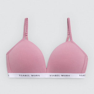 Reggiseno rosa senza ferretto in cotone per ragazzi