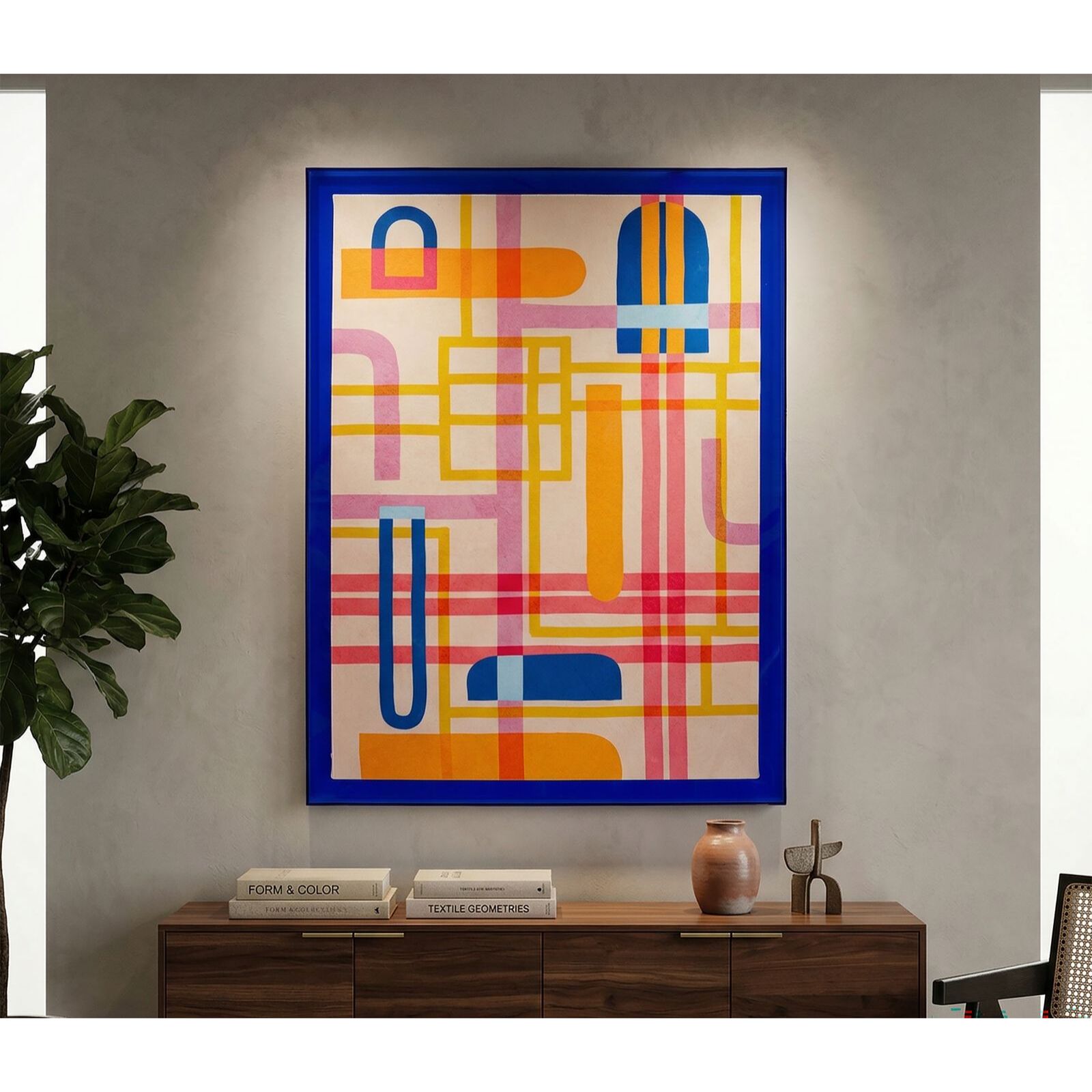 STAMPA SU TELA LACCATTO MODIS C/CORNICE -B- CM 60X3,3X80