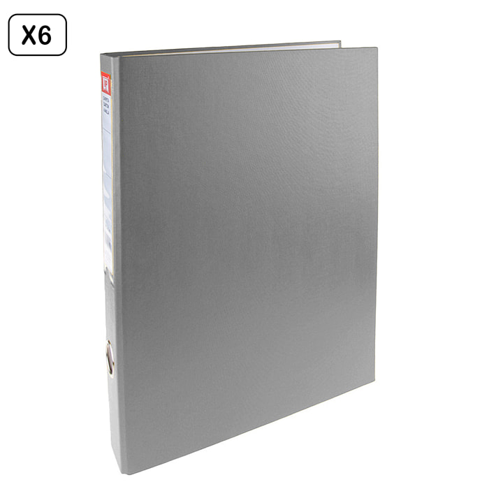 PACK 6 Uds. CARTELLA A4 2 ANELLI GRIGIO