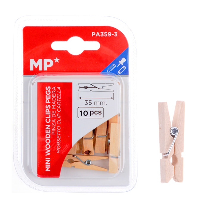 12 packs de PINZA MADERA 35 mm 10 Uds.