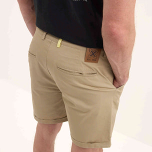 Bermuda Slim Fit Sarga Algodón Elástica Camel LIFESTYLE PANT CITY CAMEL