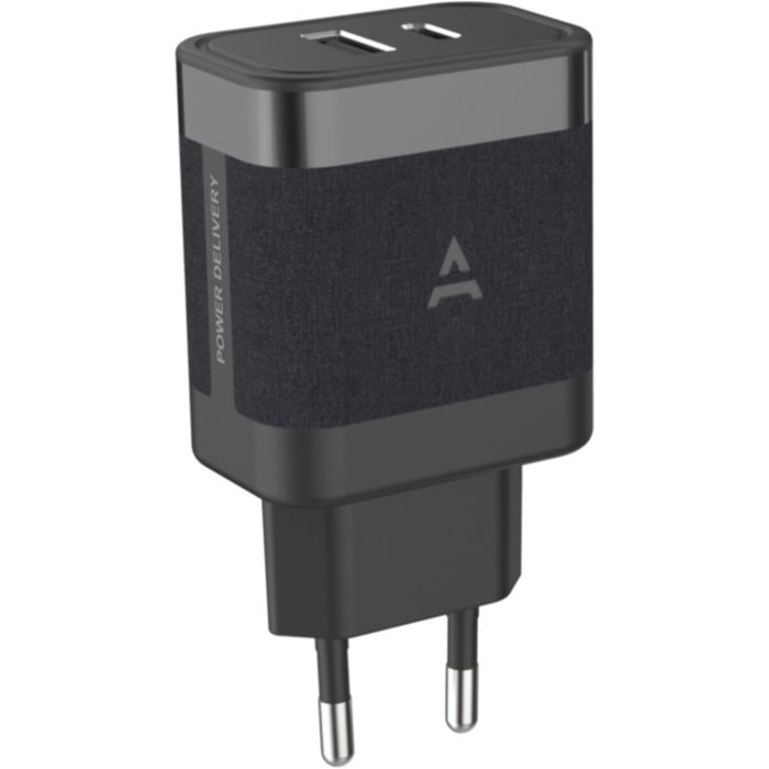 Chargeur secteur ADEQWAT chargeur  45W USB-A + USB-C noir