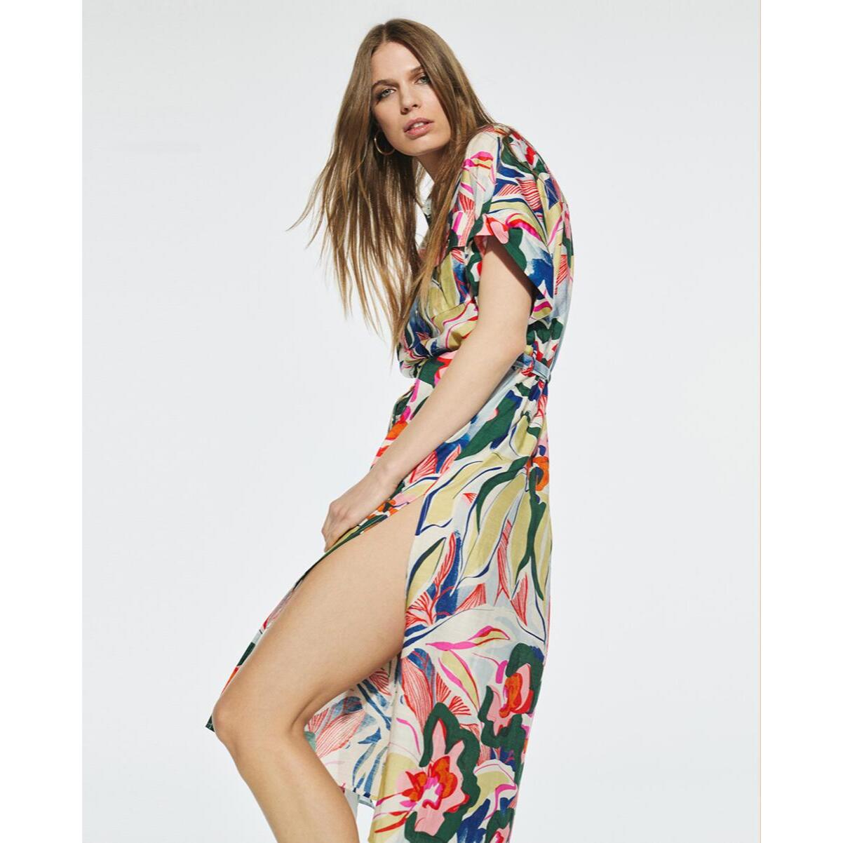 Vestito Camicia a Stampa Floreale