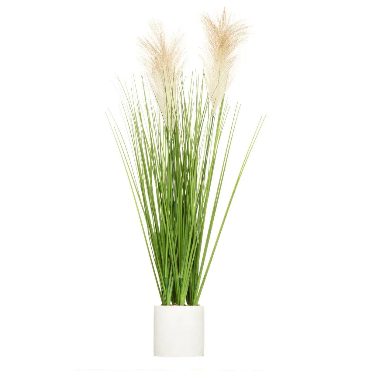 Plante artificielle "Plumeau" - pot en ciment - H70 cm