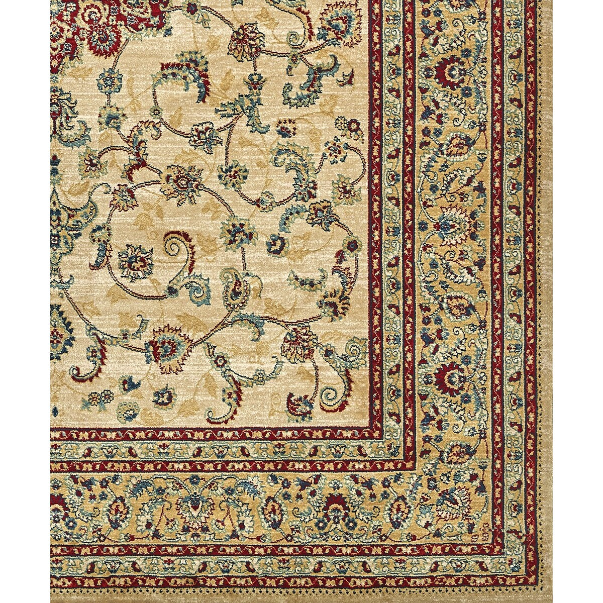 Tappeto Stile Persiano Disegno Medaglione Beige