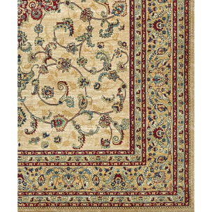 Tappeto Stile Persiano Disegno Medaglione Beige