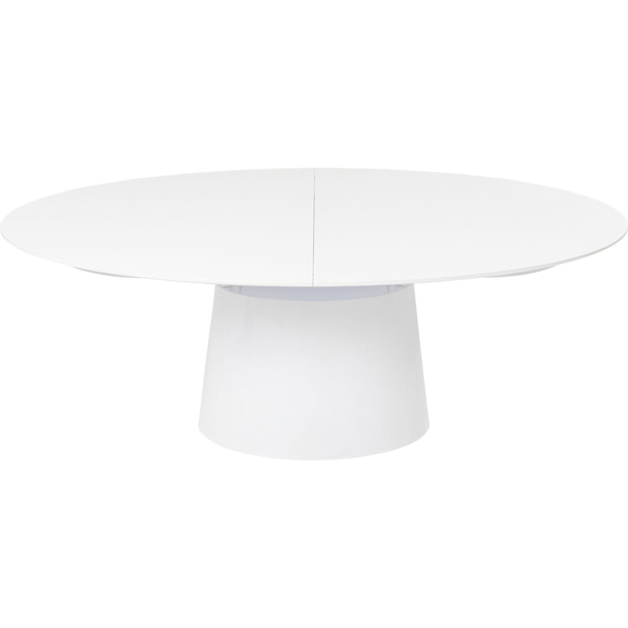Table à rallonge Benvenuto ovale blanc verni Kare Design
