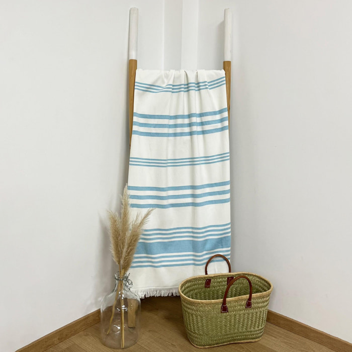 Fouta doublée éponge L - Karabuk Turquoise - 400g/m²