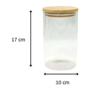 Boîte de conservation en verre 1,15L avec couvercle en Bambou Fackelmann Nature