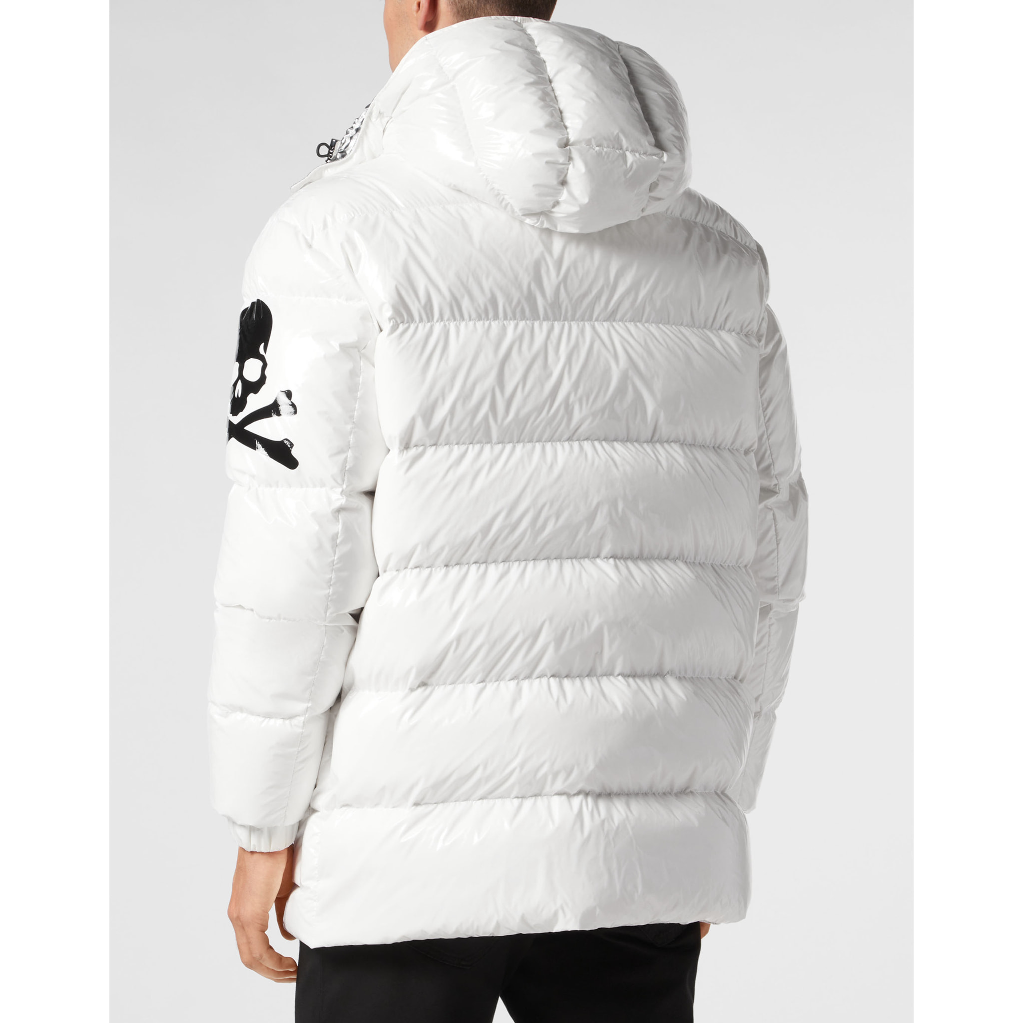 PHILIPP PLEIN Chaqueta larga de plumón SKULL&BONES