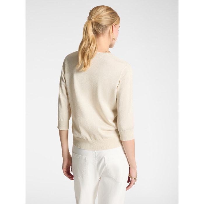 Elena Mirò - Jersey de lúrex con mangas tres cuartos - Oro