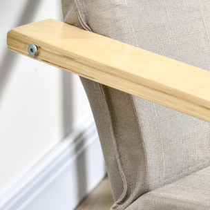 Sillón de Salón con Otomana Tapizado en Tela con Almohada Extraíble 67x69x100 cm