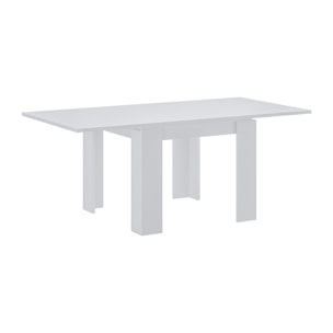 Tavolo Allungabile Moderno Da 4 A 8 Persone Gambe Spesse Minimal Meccanismo Centrale Estensibile Per Cucina Sala Pranzo 90 x 90 / 180 x 90 Cm Bianco