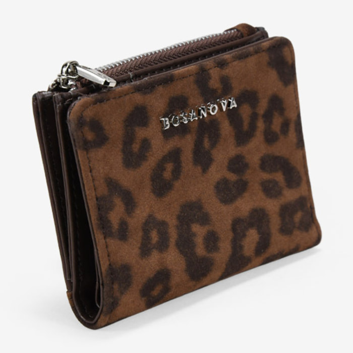 Billetero pequeño estampado leopardo