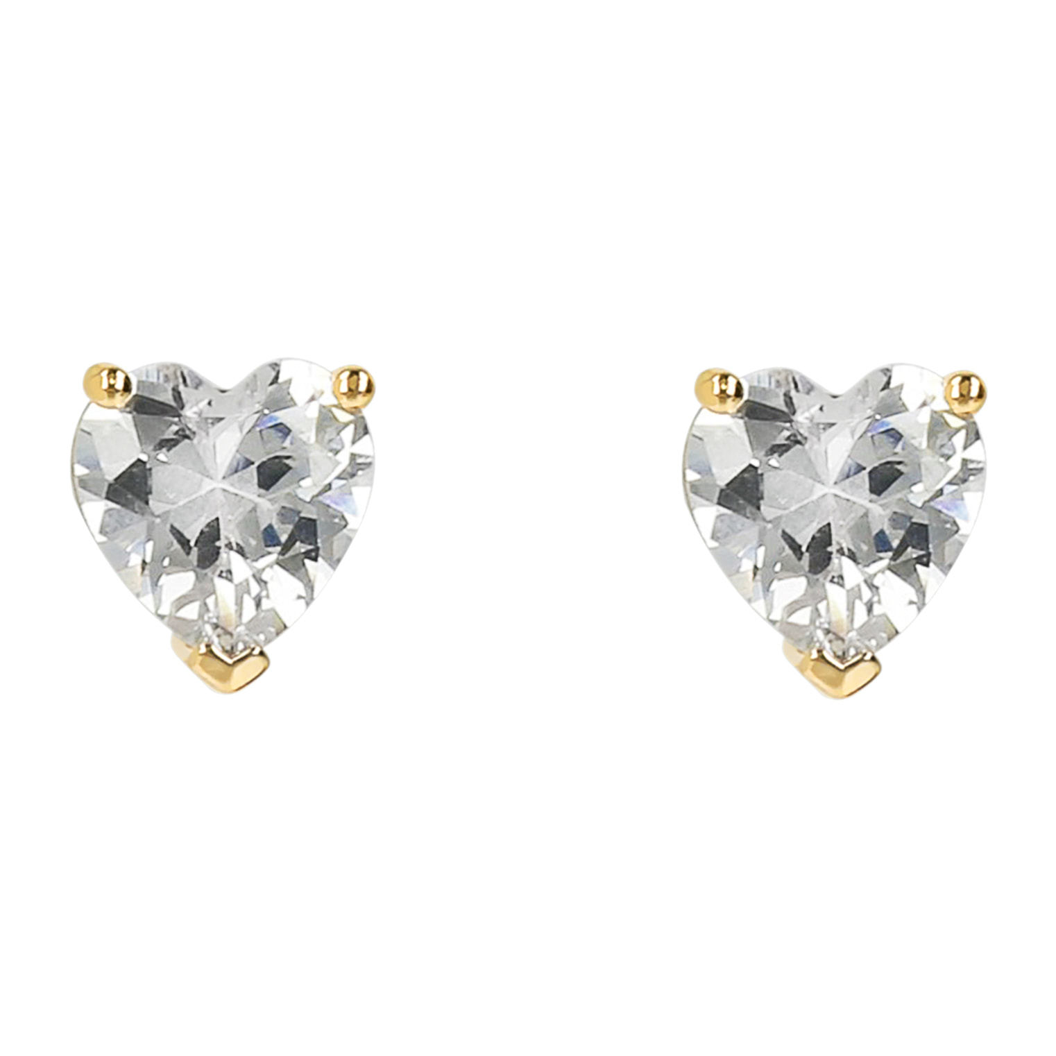 Orecchini Cuore Golden in Cubic Zirconia