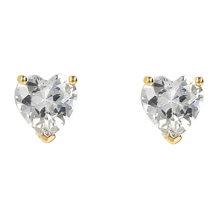 Orecchini Cuore Golden in Cubic Zirconia