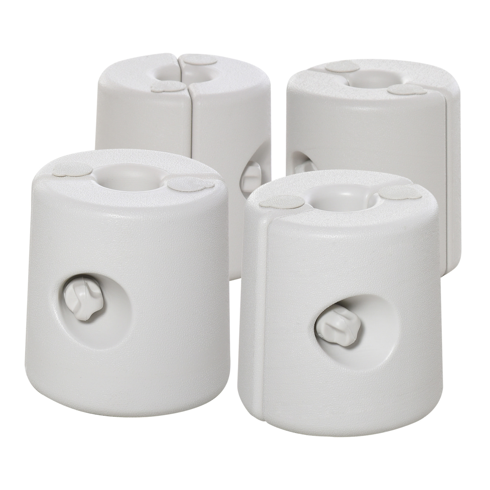 Pack de 4 Pesos para Carpas Plegables Soportes Rellenables con 9 kg de Agua Pesos para Cenador con Perillas de Fijación Ø22/24x25 cm Blanco