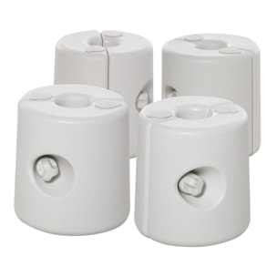 Pack de 4 Pesos para Carpas Plegables Soportes Rellenables con 9 kg de Agua Pesos para Cenador con Perillas de Fijación Ø22/24x25 cm Blanco