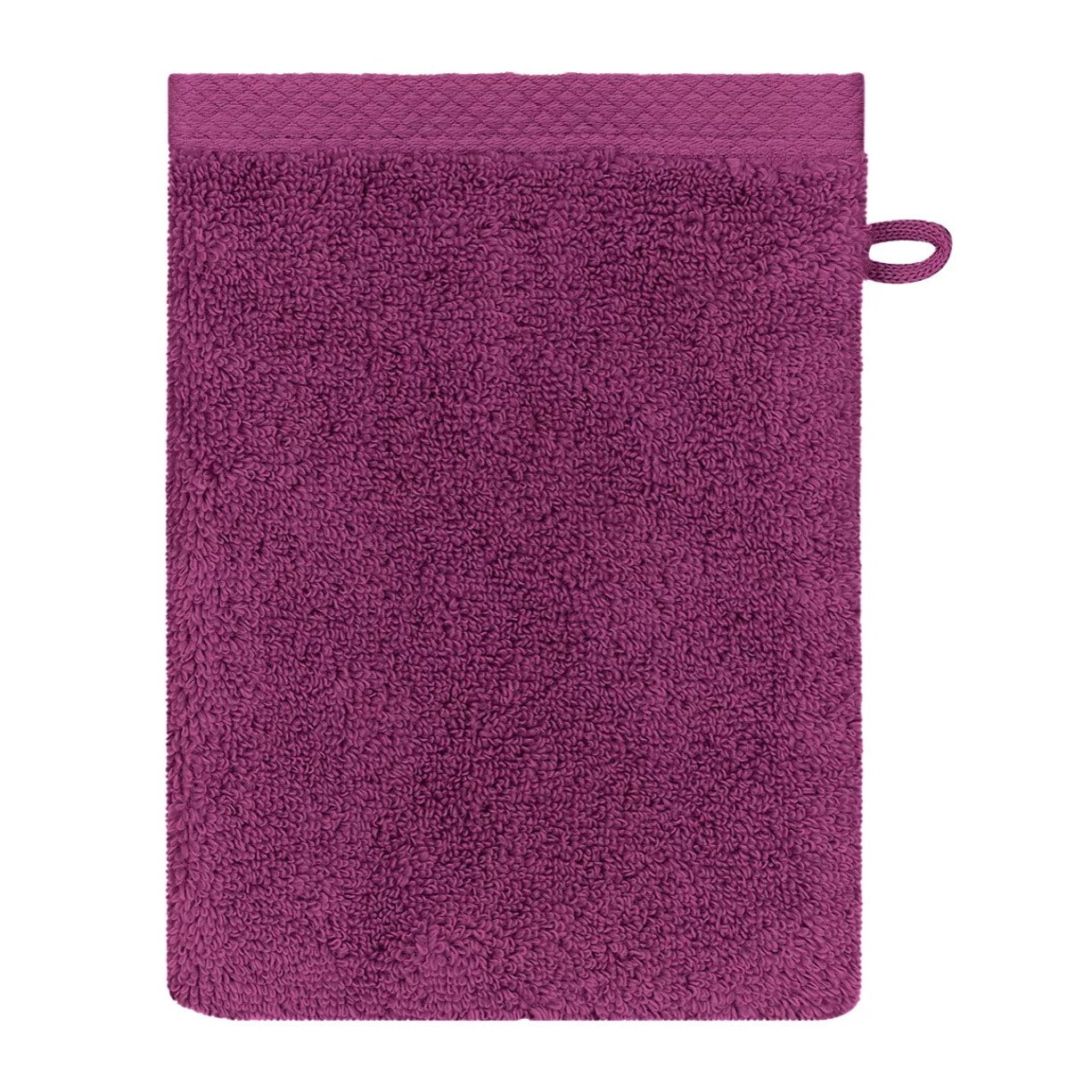 Gant de toilette pur coton 550 g/m² uni violet Elea raisin