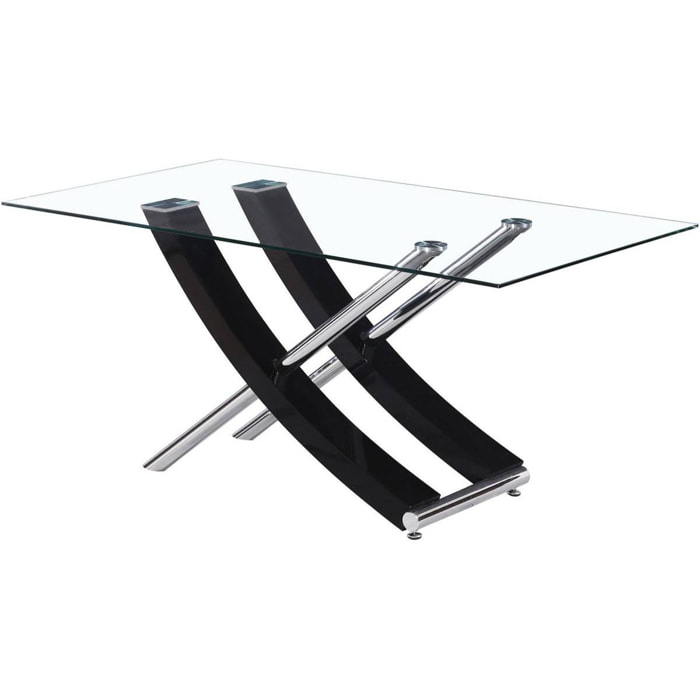Table repas ''Diva'' - 160 x 90 x 76 cm - Noir laqué