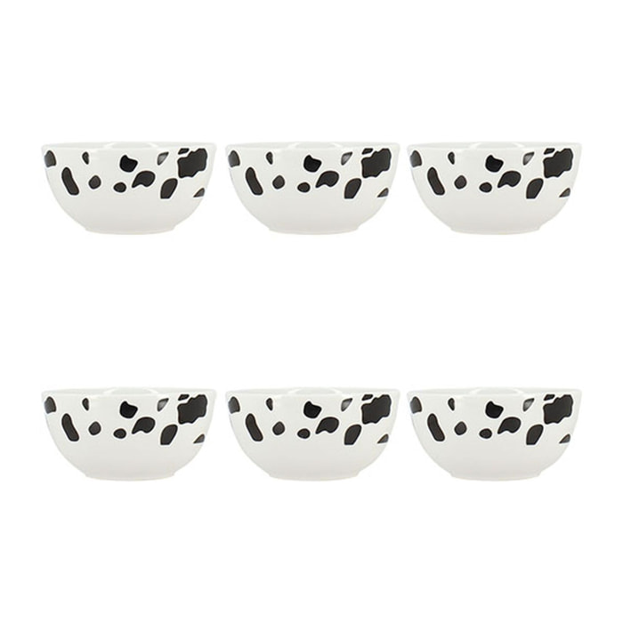 Lot de 6 bols vache 35cl en porcelaine ANIMALS