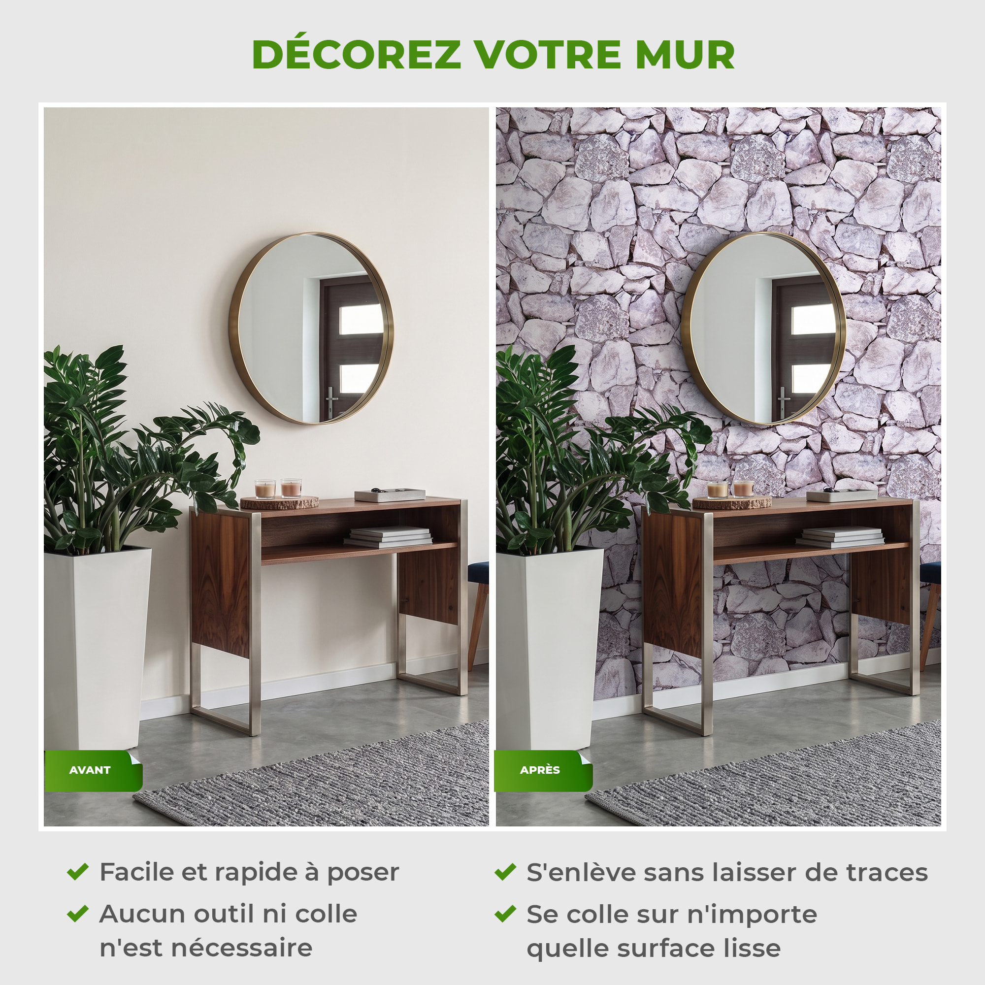 Sticker effet papier peint - PIERRES DE BOURGOGNE