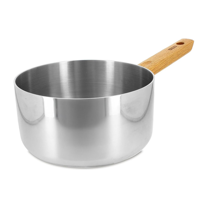Casserole 20cm en acier inoxydable et manche fixe - tous feux ECTOR
